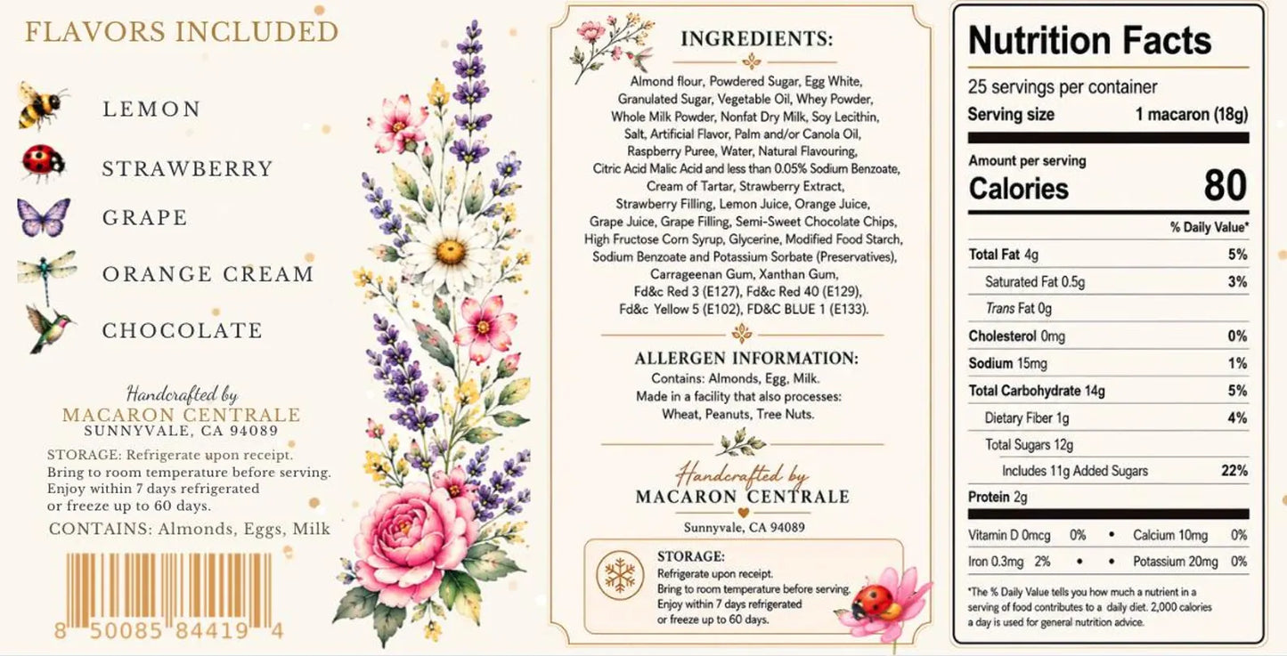 Garden Collection Bundle | 50 Hand-Printed French Macarons