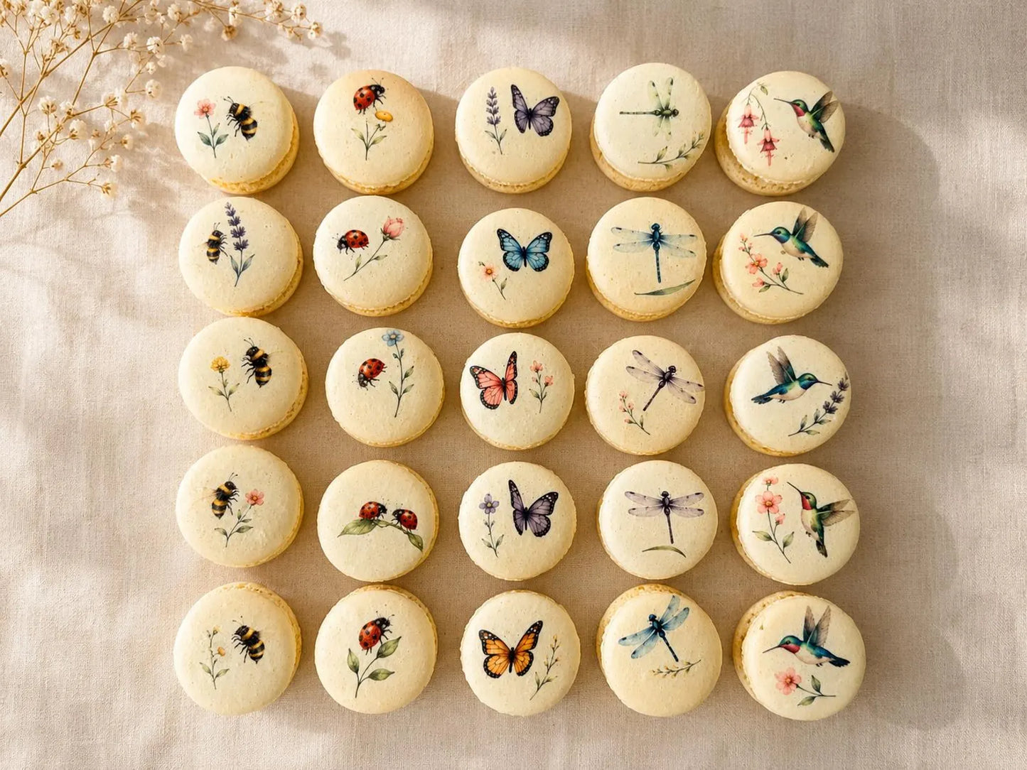 Garden Collection Bundle | 50 Hand-Printed French Macarons